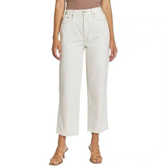 Pistola Revolve Cassie Crop Jeans in Adobe Cream Womens Size 27 - Picture 3 of 16